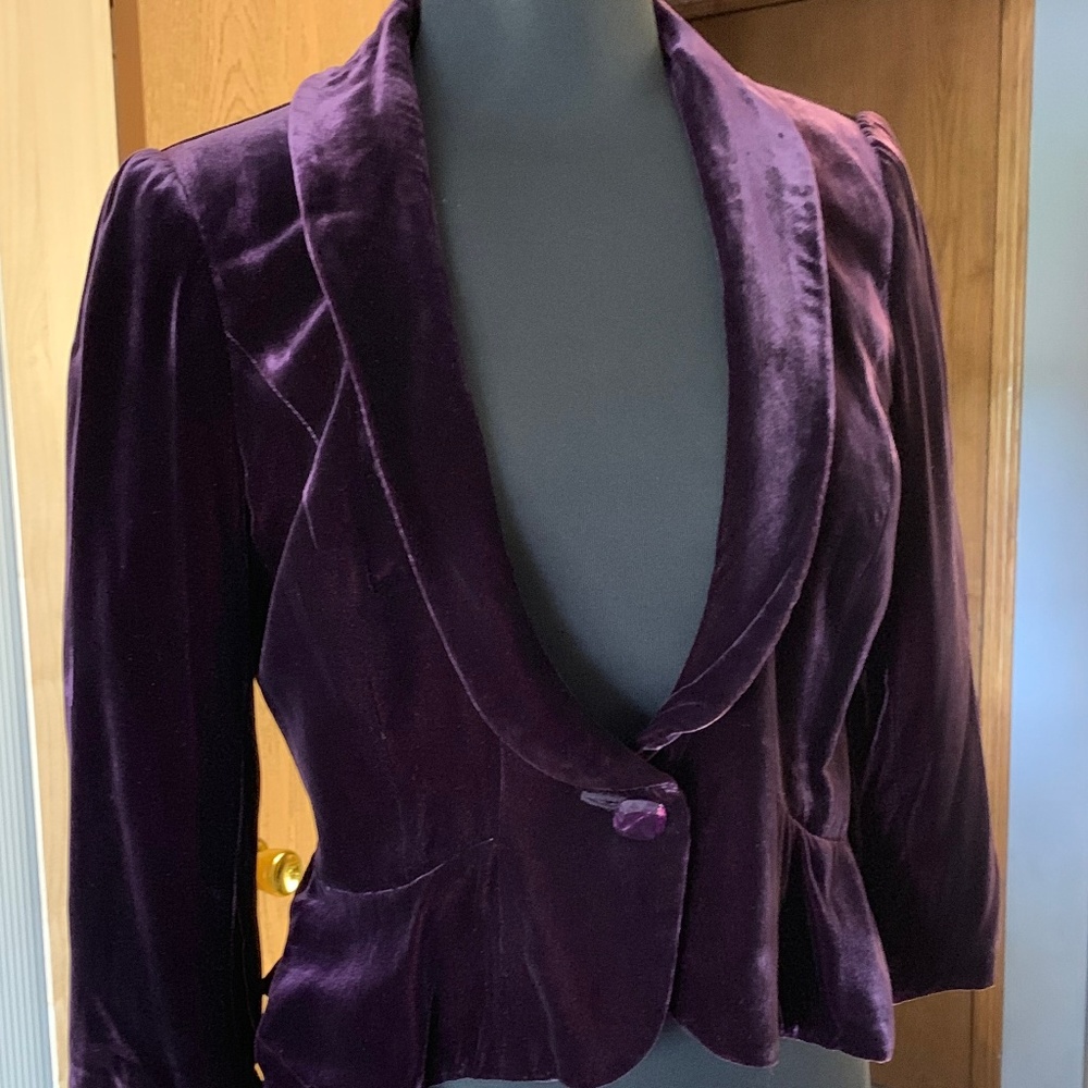 Ann Taylor Loft. Purple, Velvet, Jacket
